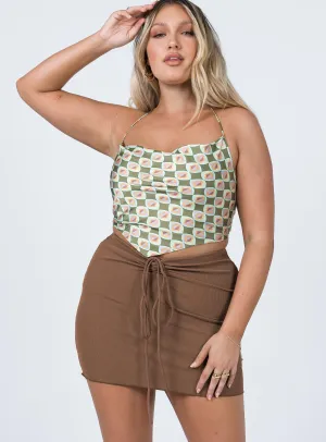 Leandra Mini Skirt Brown Winter Layering