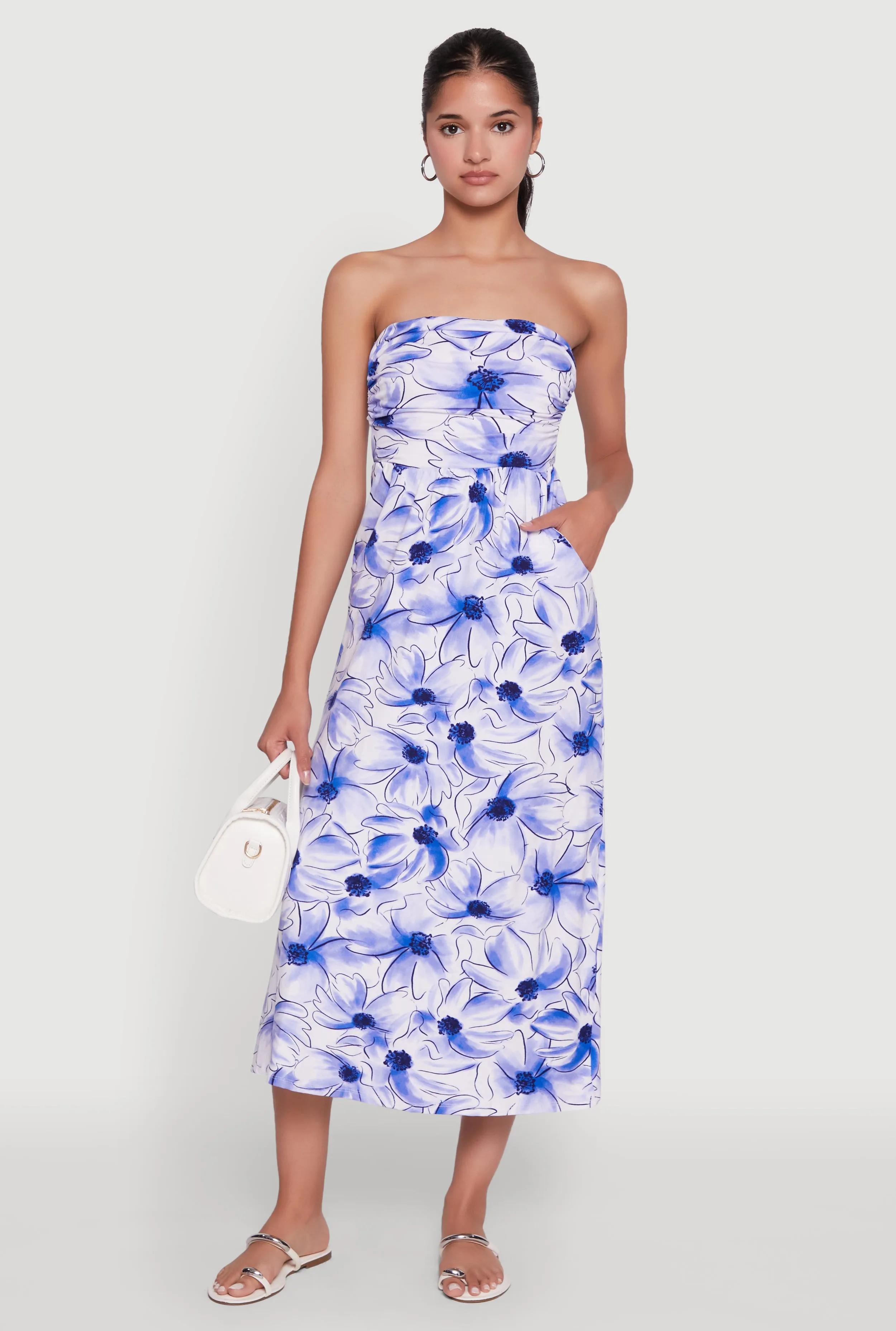 Fresh Air Floral Ruched Tube Sundress