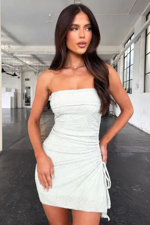 Shari Strapless Mini Dress - Sage Moisture Wicking Technology