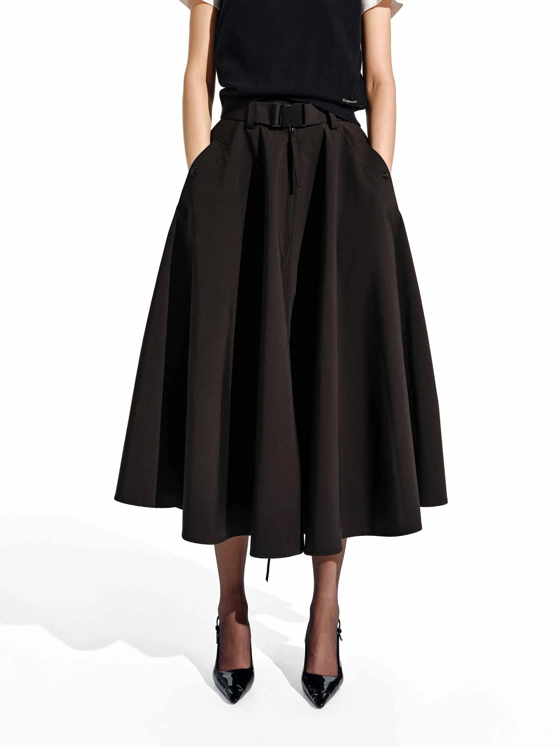 A-line Midi Skirt Smooth Finish