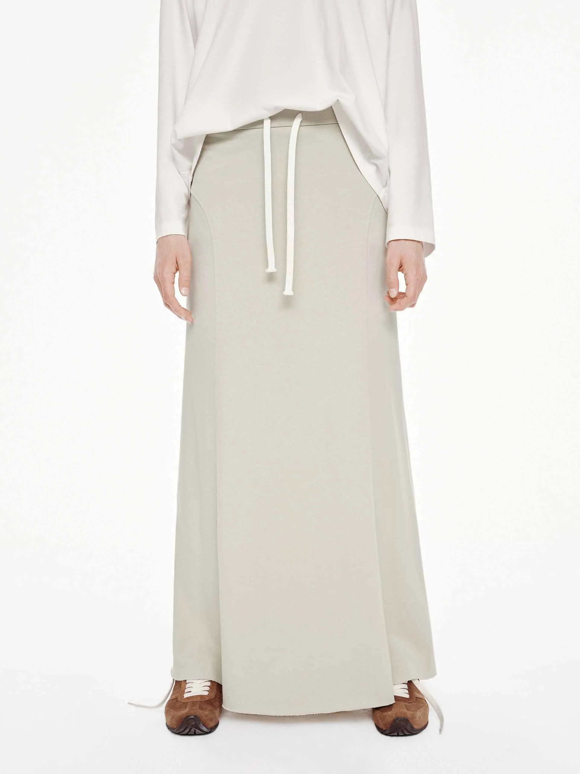 Fashion Fusion Media Feature Raw Hem Drawstring Skirt