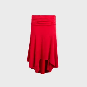 Light Flow Urban Fashion GUIZIO Soffiano Midi Skirt - Red Love