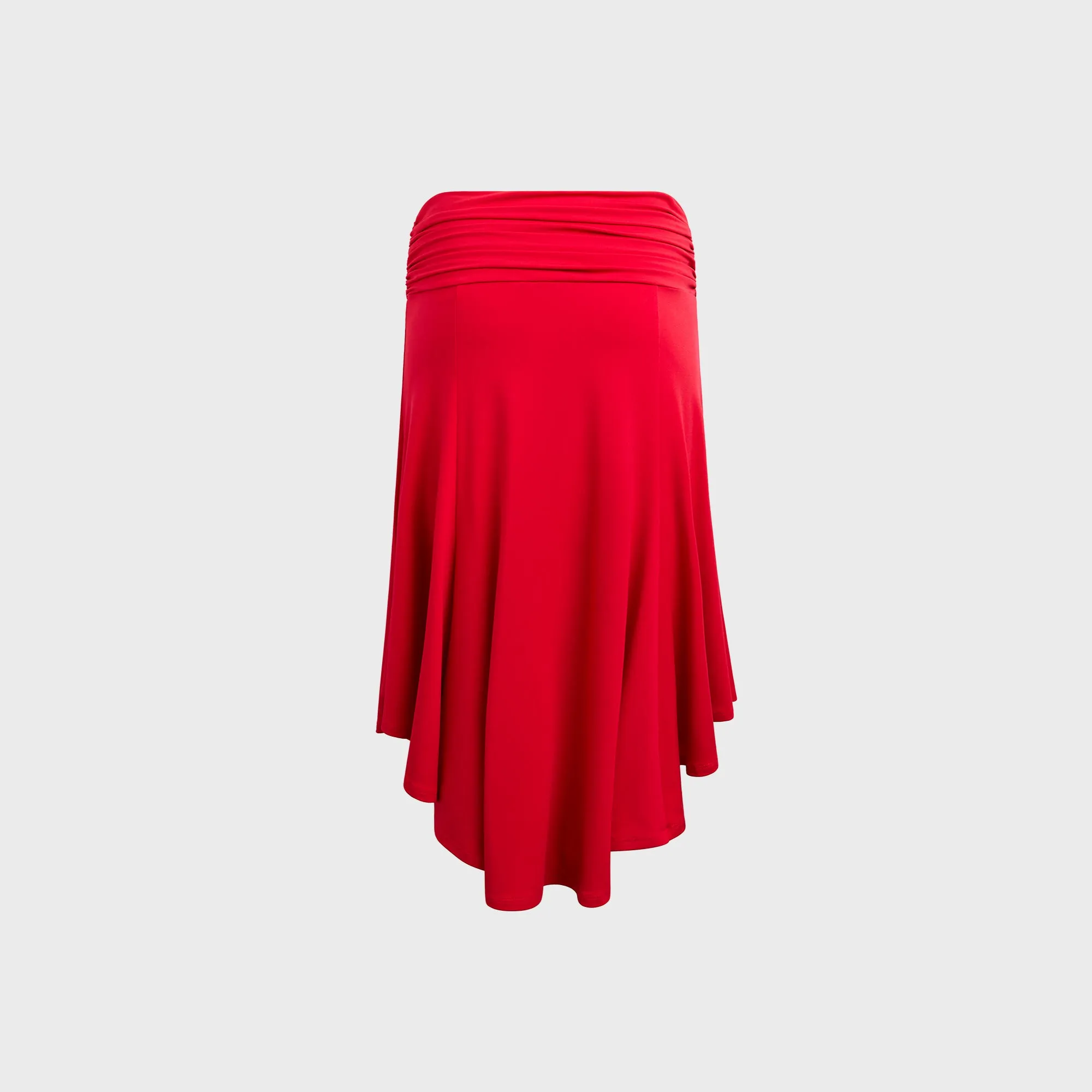 Elegant Feel GUIZIO Soffiano Midi Skirt - Red Love