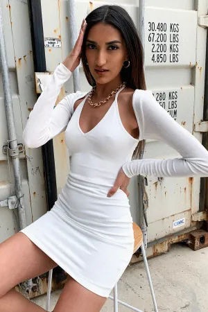 Lachlan Dress - White Soft fabric mini