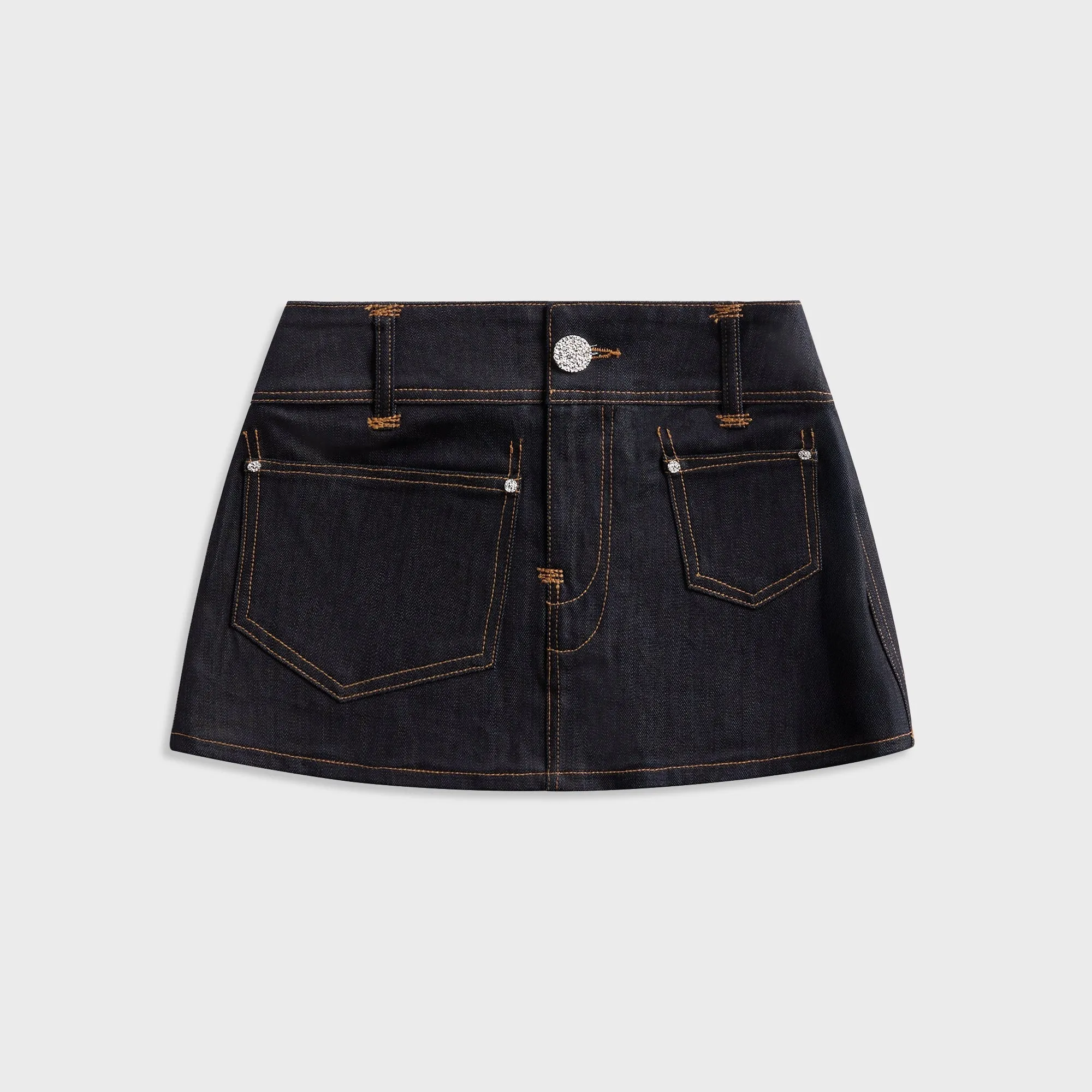 Veneda Carter Low Rise Micro Mini Skirt - Denim Gentle Wear