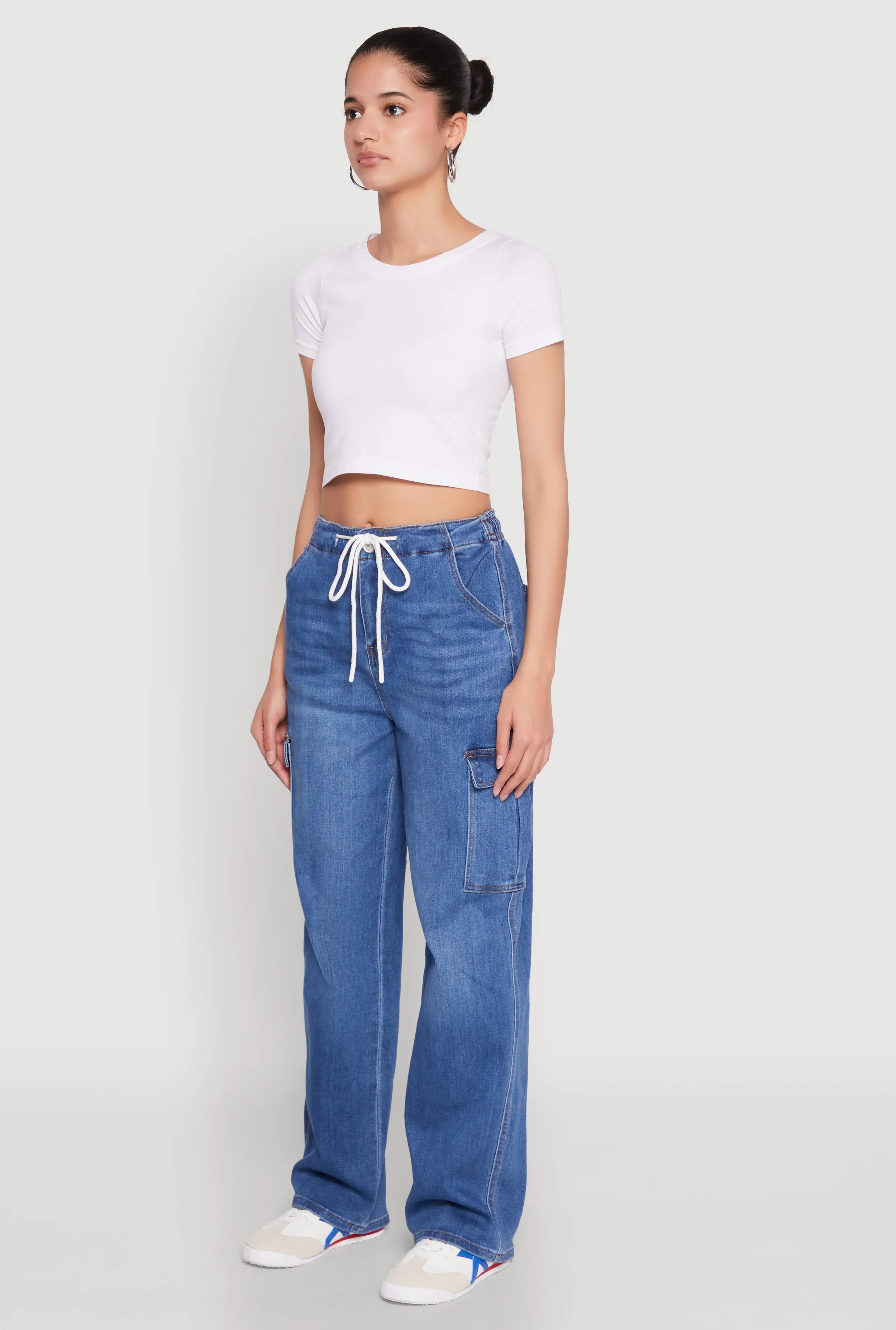 WAX High Waisted Cargo Jeans Active Touch