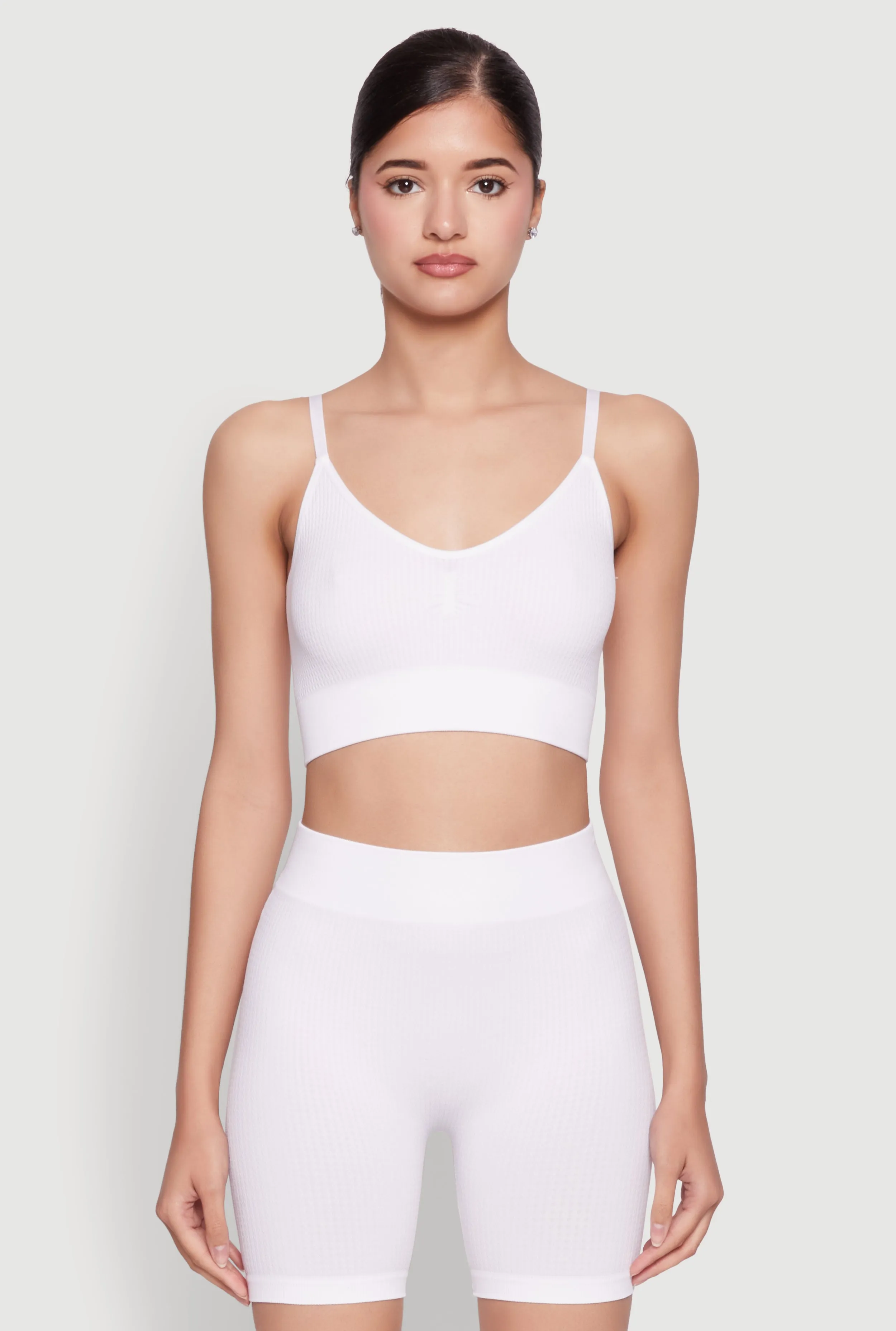 Adaptive Compression Textured Knit Crop Cami