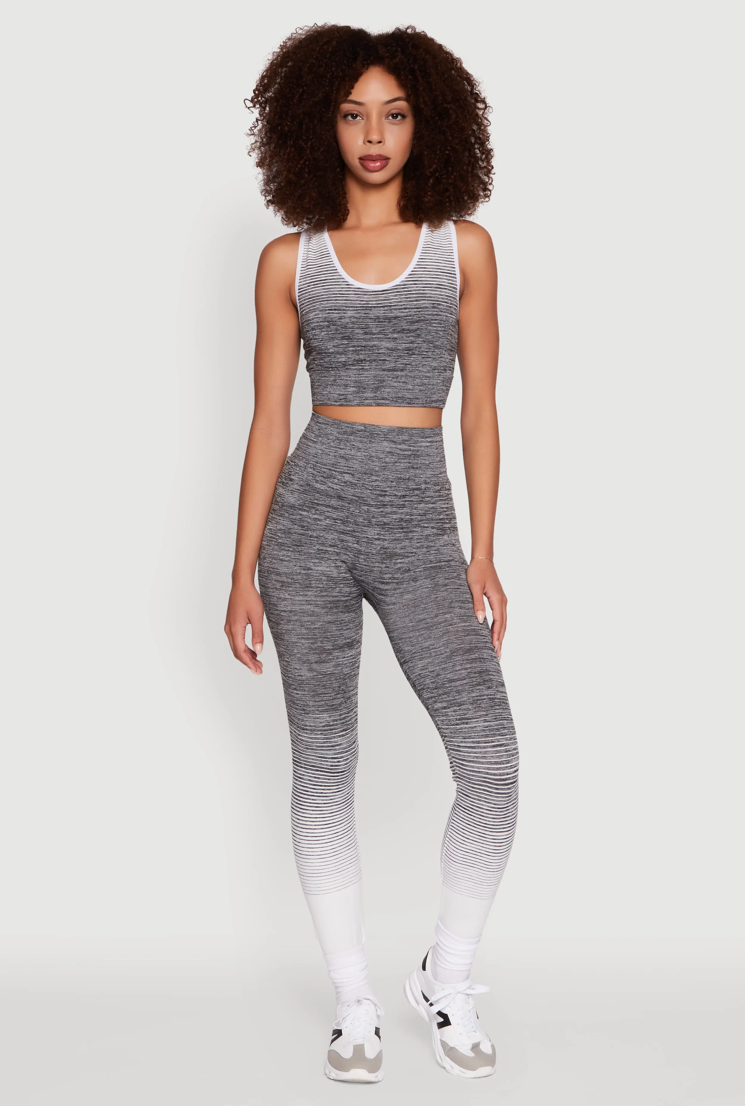Trendy Marled Ombre Cropped Tank Top windproof lining Layered Cut