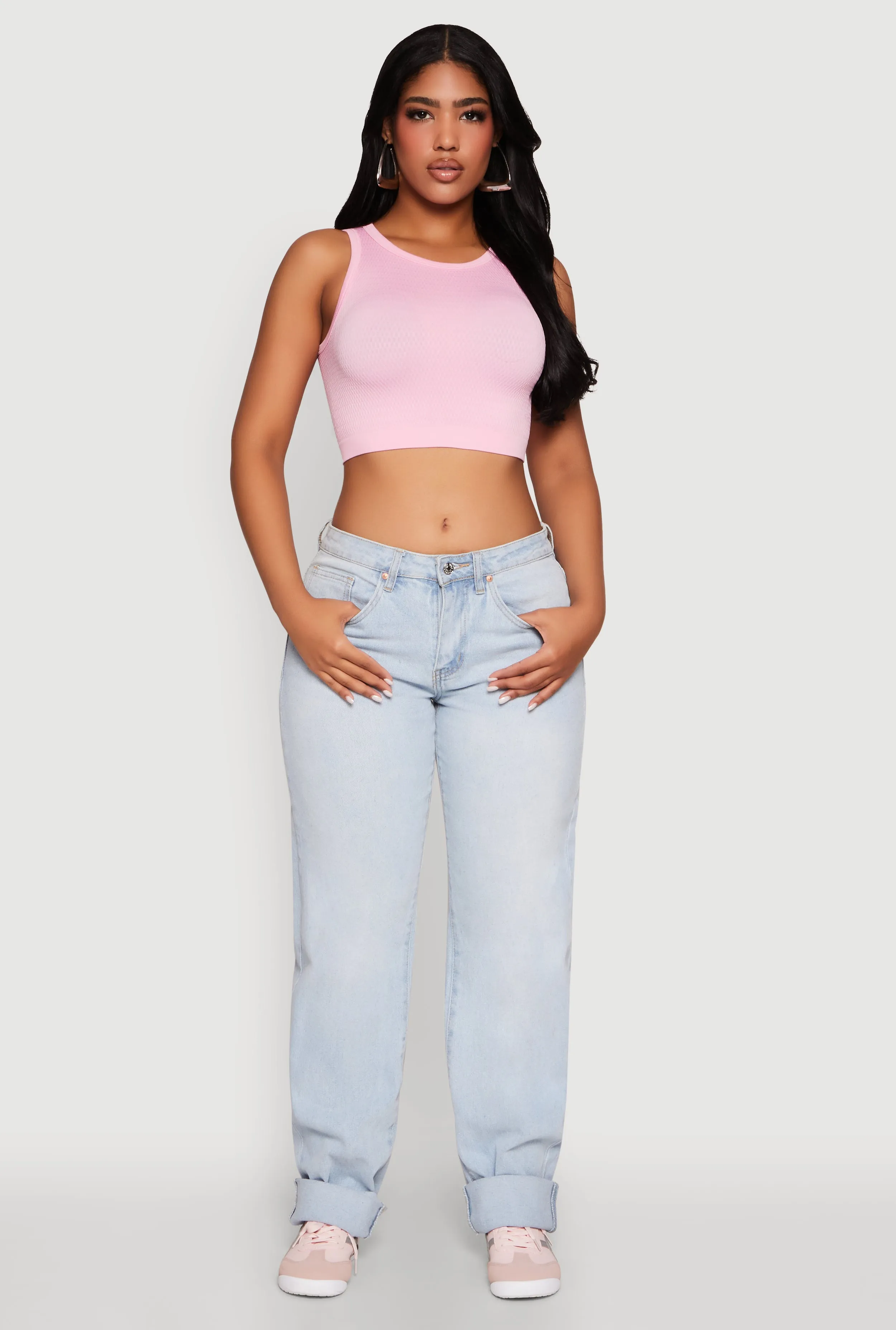 Textured Knit Seamless Cropped Tank Top thermal imaging low maintenance cost
