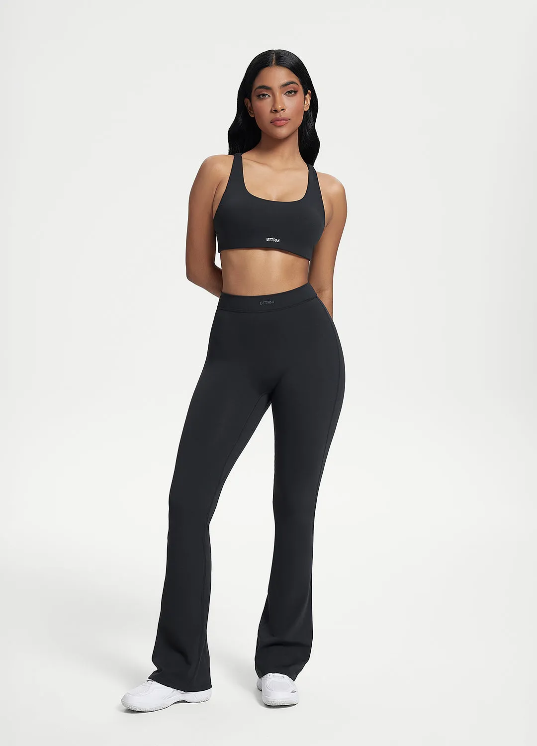Scrunch Back Flared Leggings Fitness Lover Durable Stitch