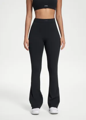 Scrunch Back Flared Leggings Basic Style Tough Build