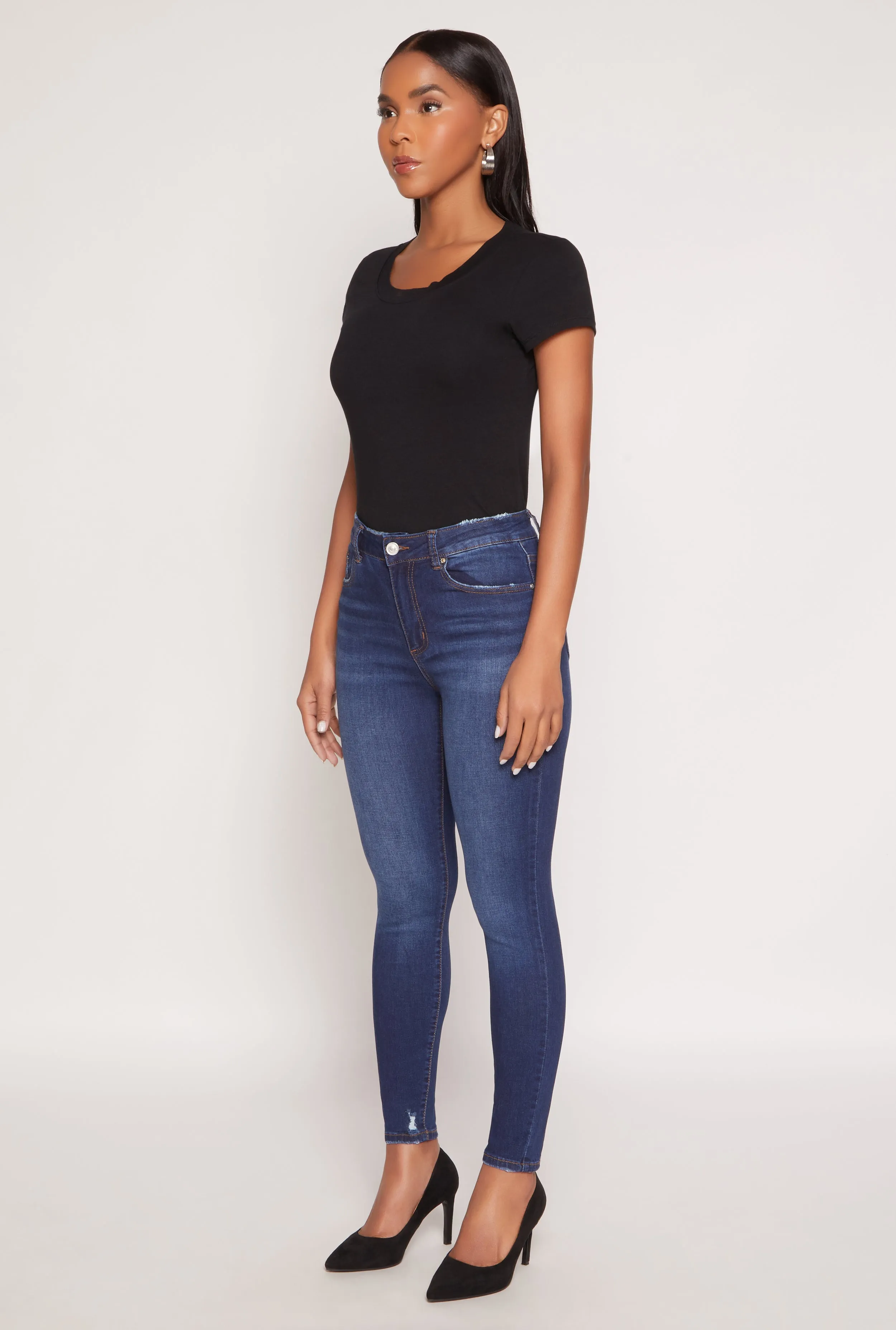 WAX Frayed Detail Skinny Jeans Perfect Match