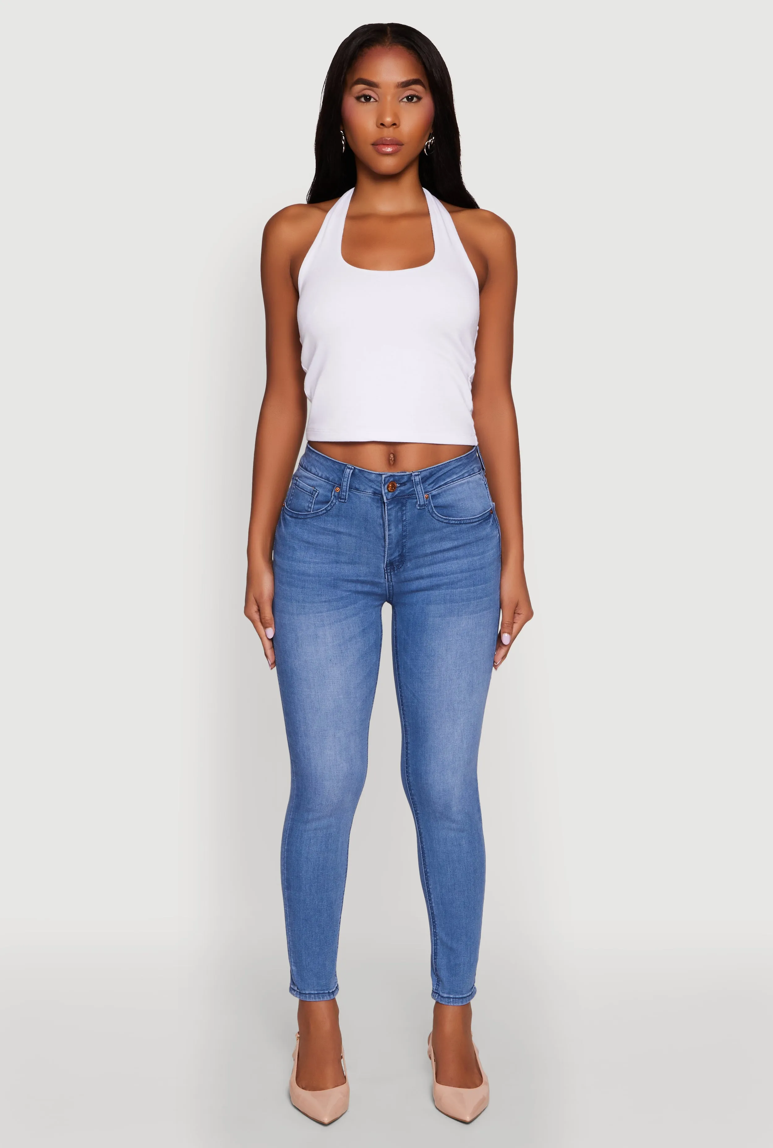 Daily Mix Shopping Day High Quality Weekend Style WAX Stretch High Waisted Skinny Ankle Jeans