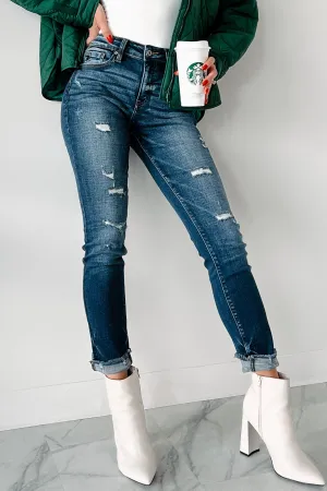 Life Ready Mary Anne High Rise Distressed Kancan Skinny Jeans (Dark)