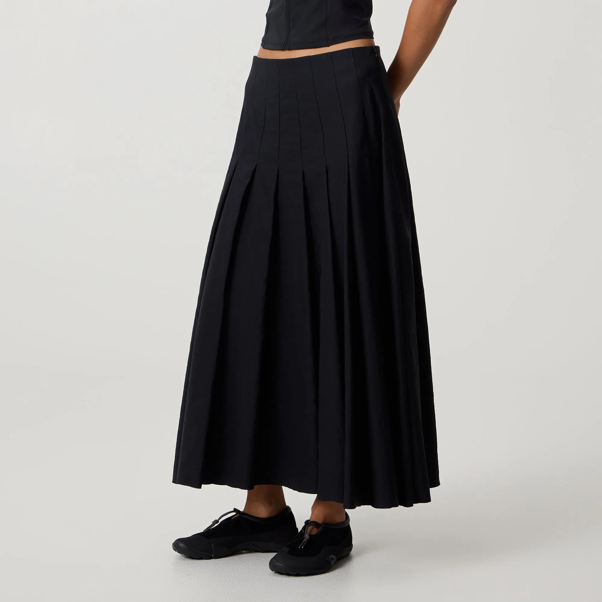 Functional Look Kith Women Nadira Nylon Pleated Skirt - Black