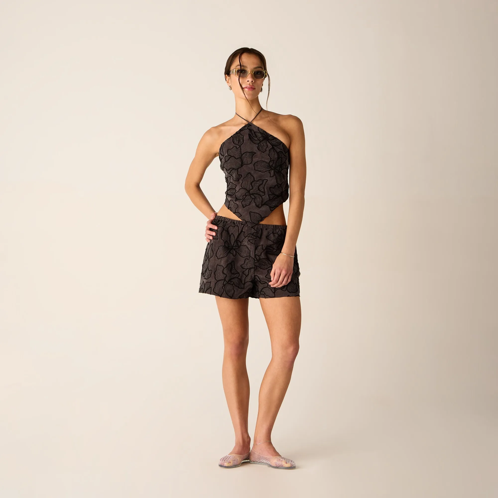 swimming suit alternative Smart Fit Kith Women Tate Floral Embroidered Short - Incognito