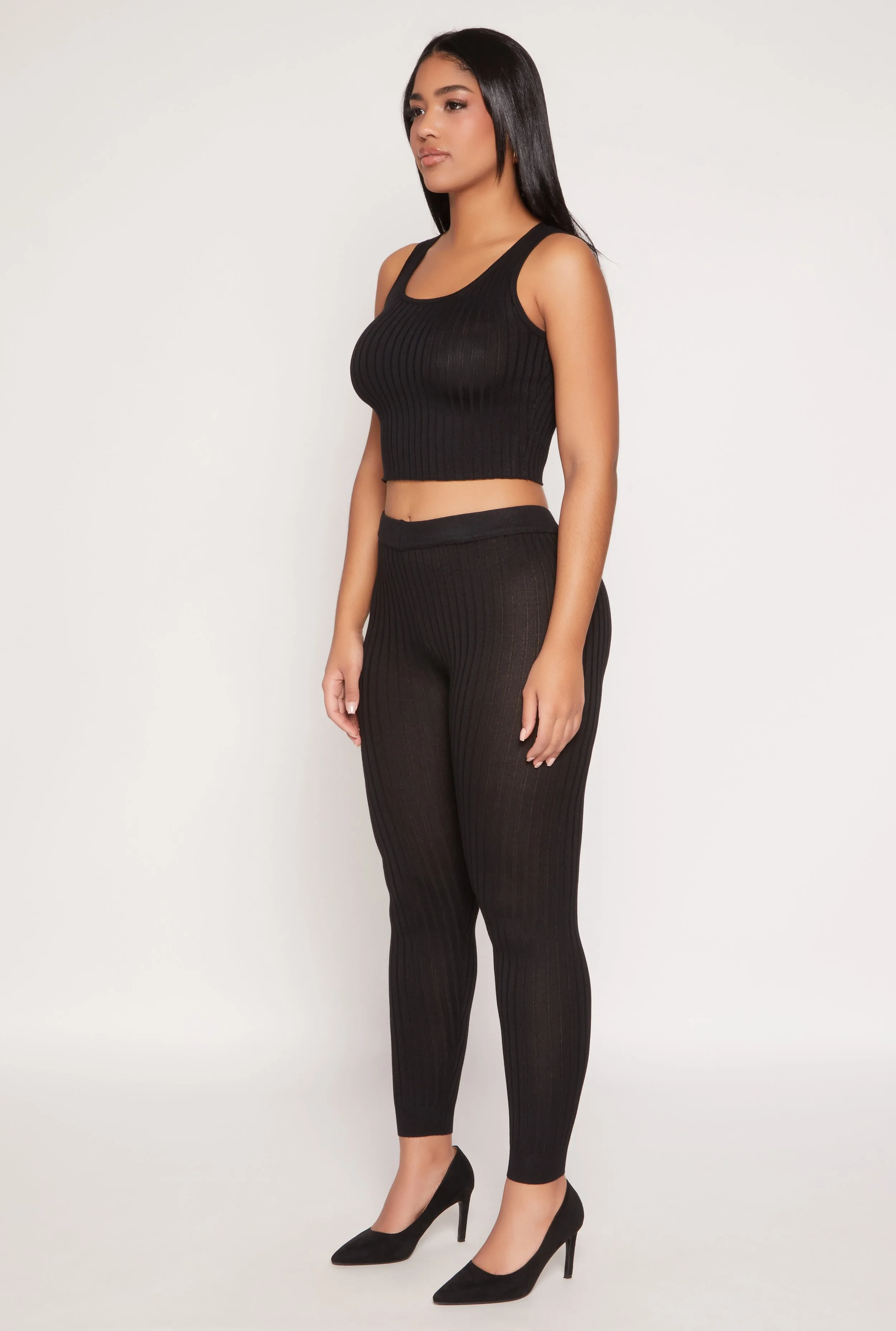 Odor Blocking Daisy Ribbed Knit Cropped Tank Top