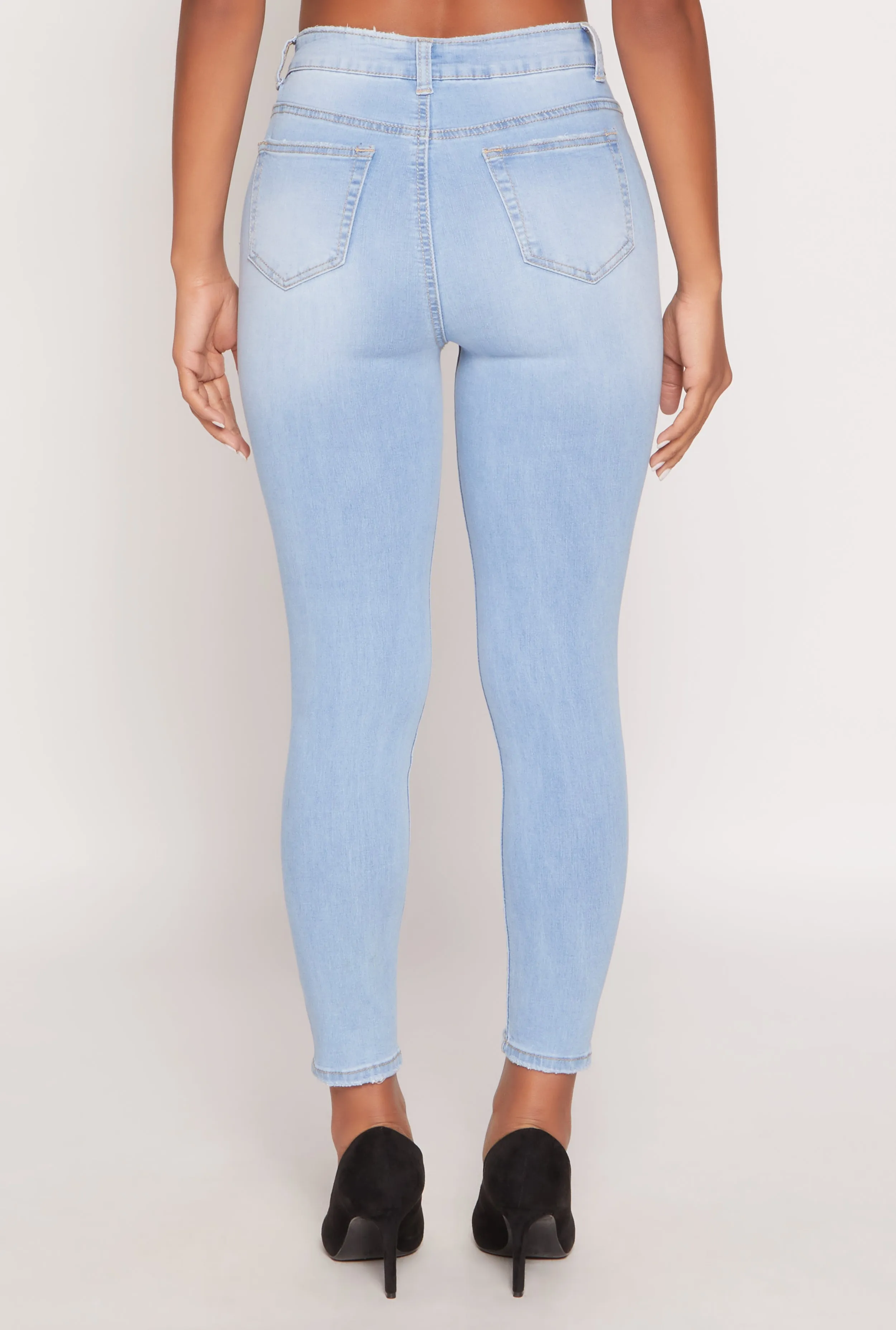 Staple Piece Date Night Loose Vintage Lover WAX Frayed Detail Skinny Jeans