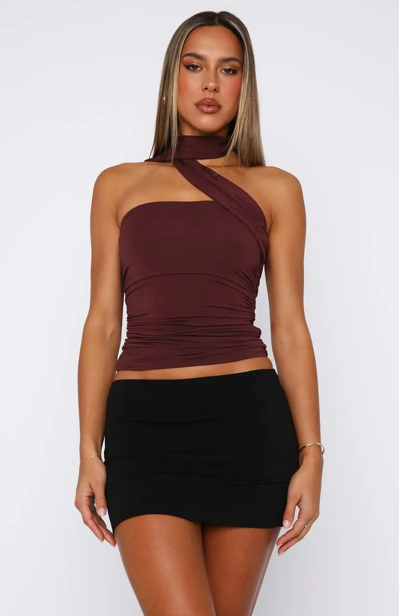 Status Updated Top Burgundy Sporty Design Reflective Logo Detail