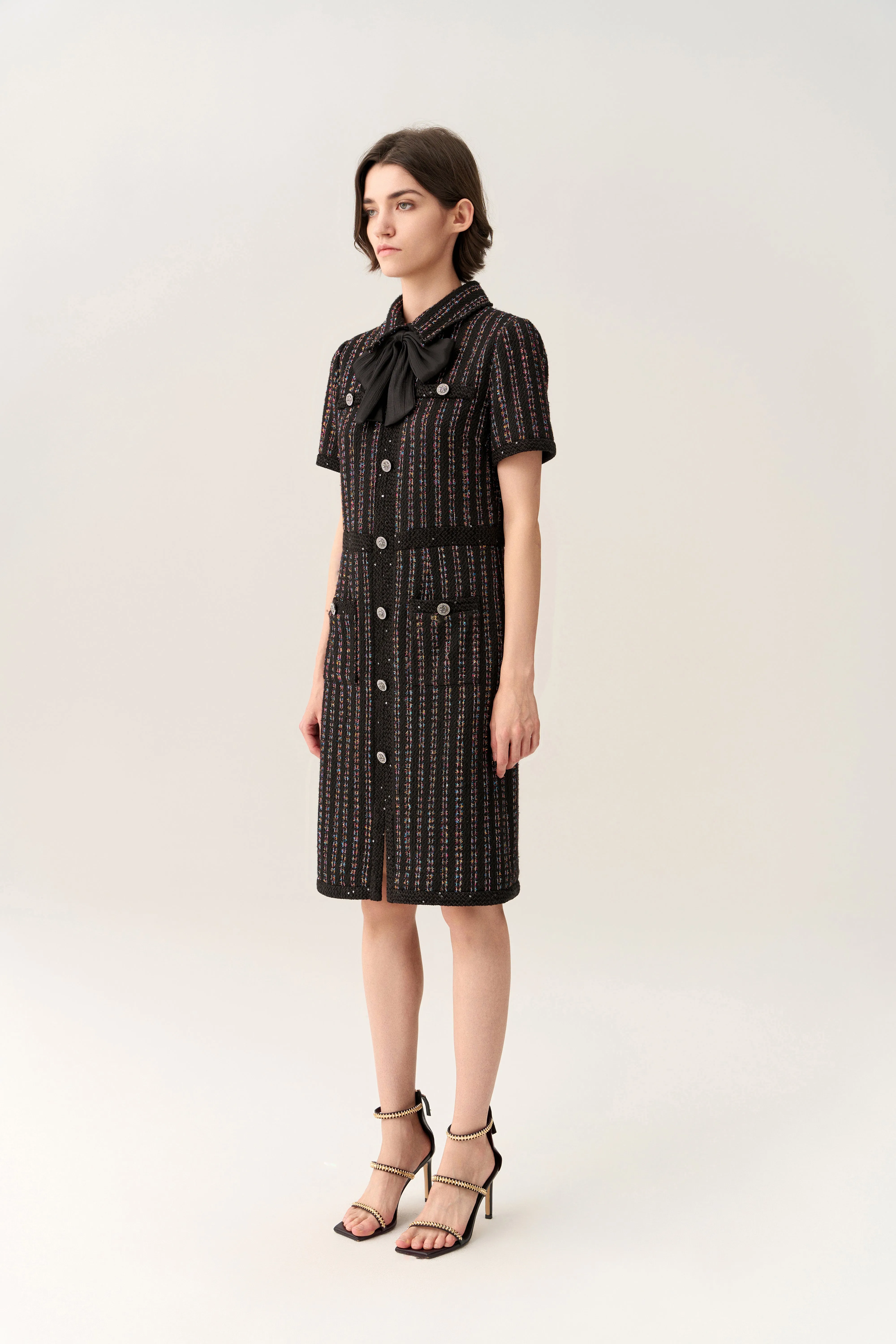 Urban Chic LowProfile Pussy-bow Collar Short Sleeve Dress