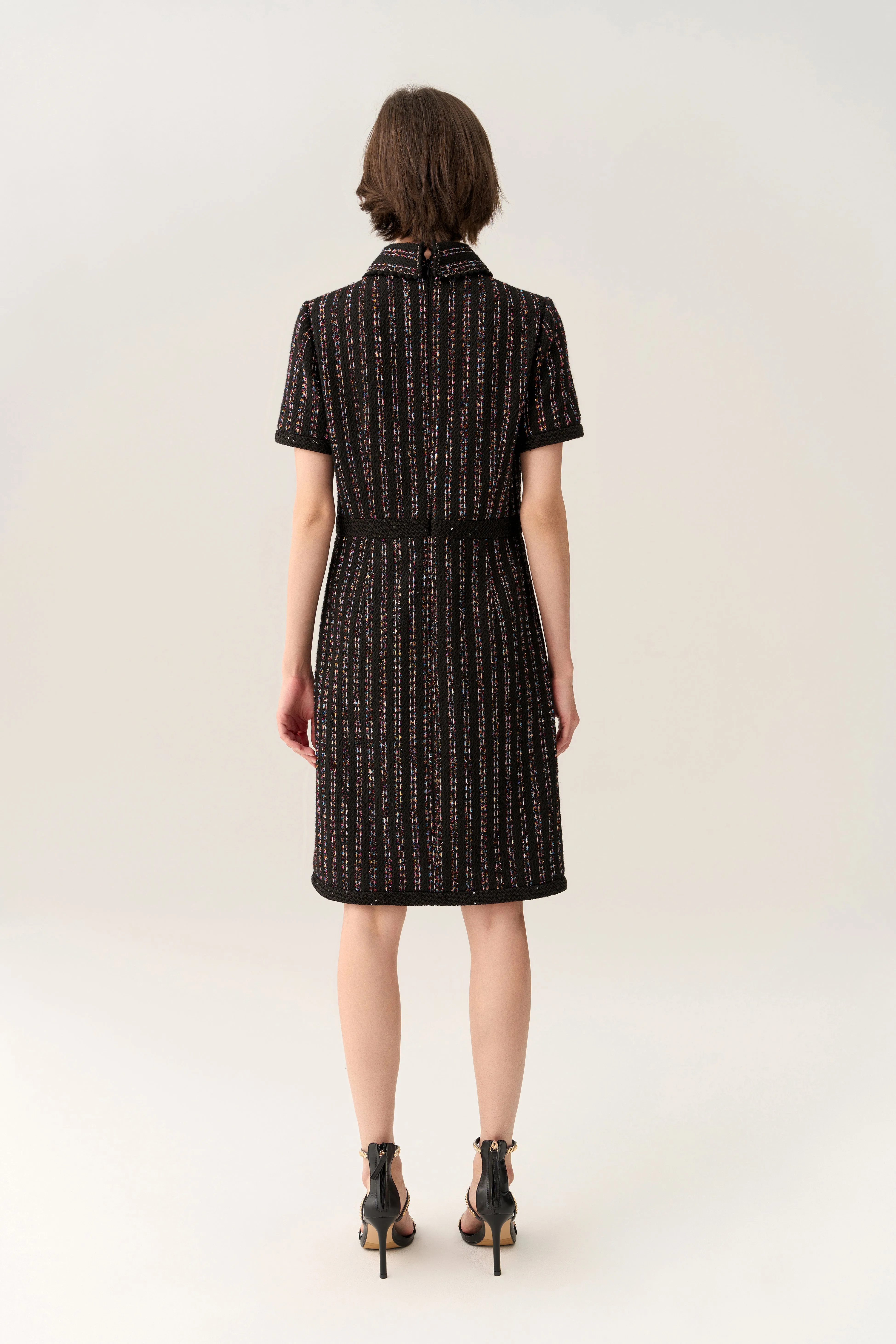 EasyCareMaterial Light Flow Pussy-bow Collar Short Sleeve Dress