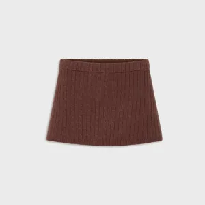 Comfy Style Frankies Bikinis Marialla Cable Knit Skort - Brown Sugar