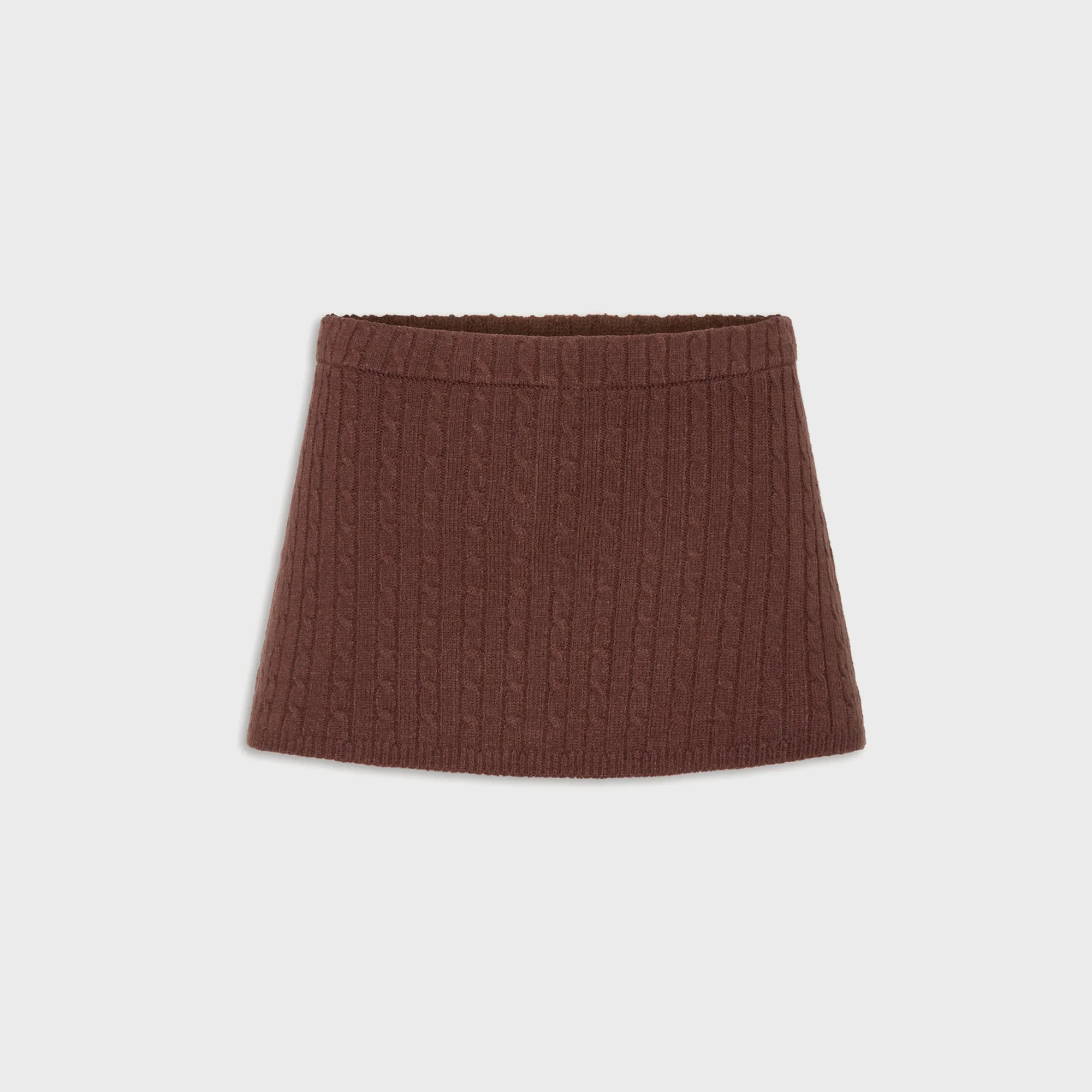 Bold Mood Frankies Bikinis Marialla Cable Knit Skort - Brown Sugar