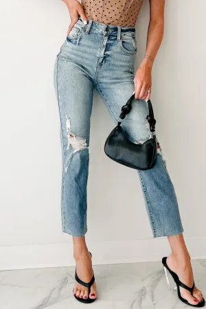 Delphine Distressed Straight Leg Cello Jeans (Light) Parent Style Family Style Casual Wear