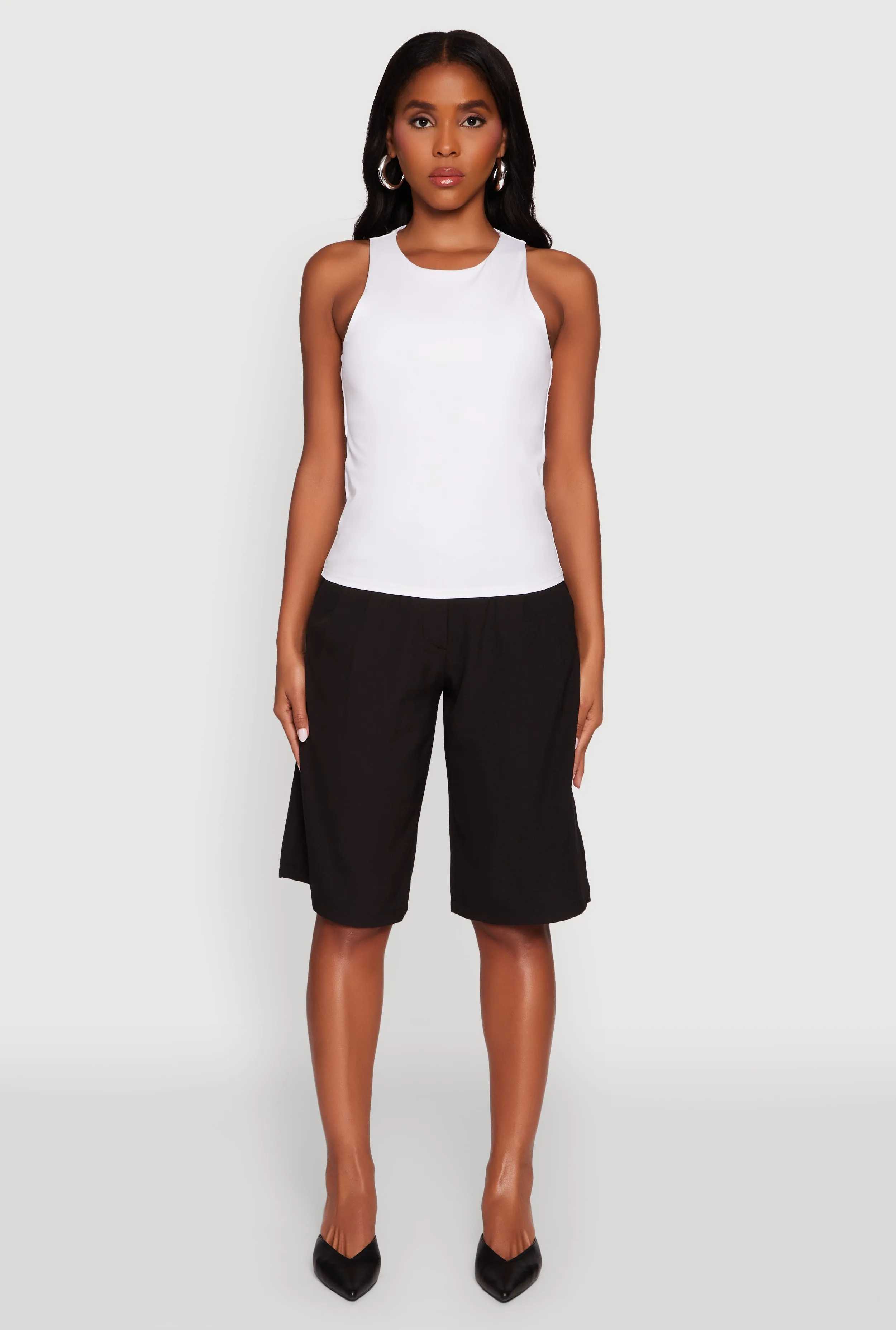 High Neck Shelf Bra Racerback Tank Top Urban Cool
