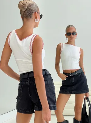 Gazelle Denim Skort Washed Black Non Irritating Edges