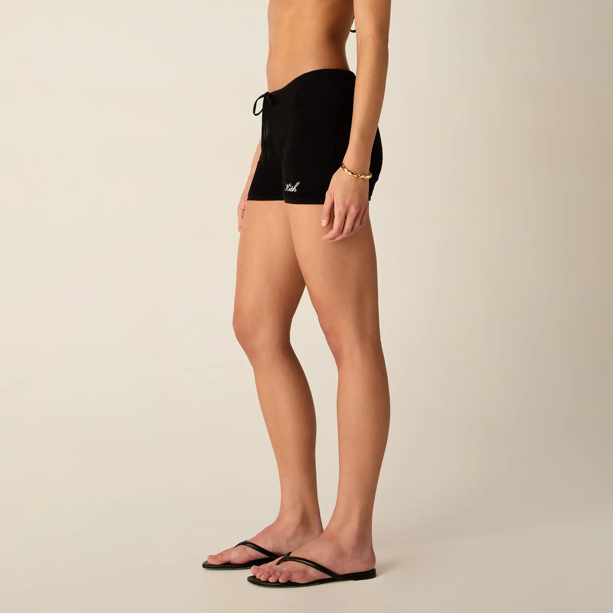 Kith Women Avyn Micro Sweater Short - Black Anti Cling Technology