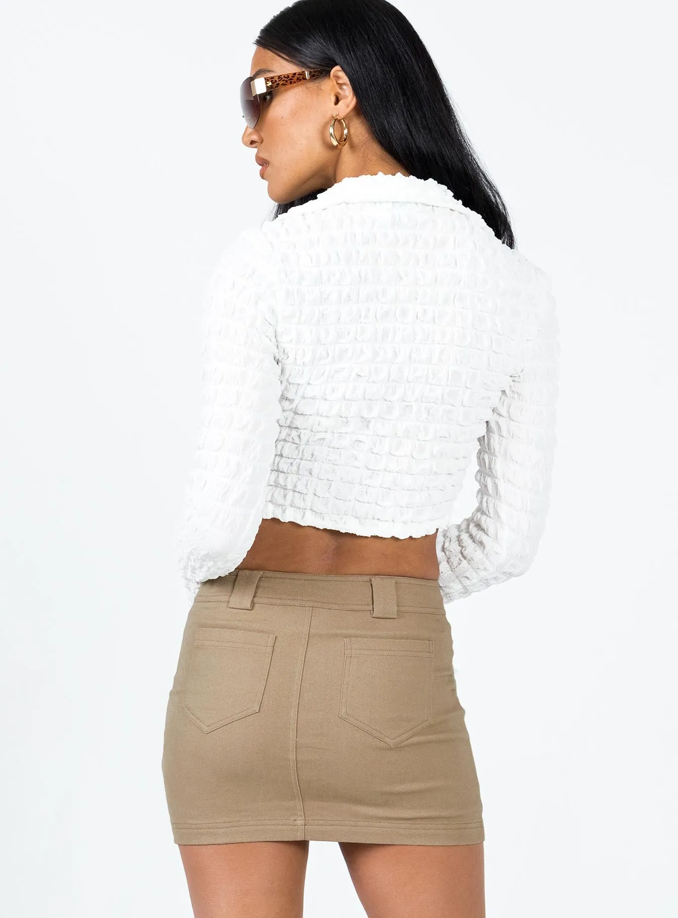 Clean Vibe Josephine Mini Skirt Beige