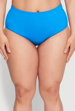 Plus Size Swim High Waist Bikini Bottoms Quick Adjust Fasteners