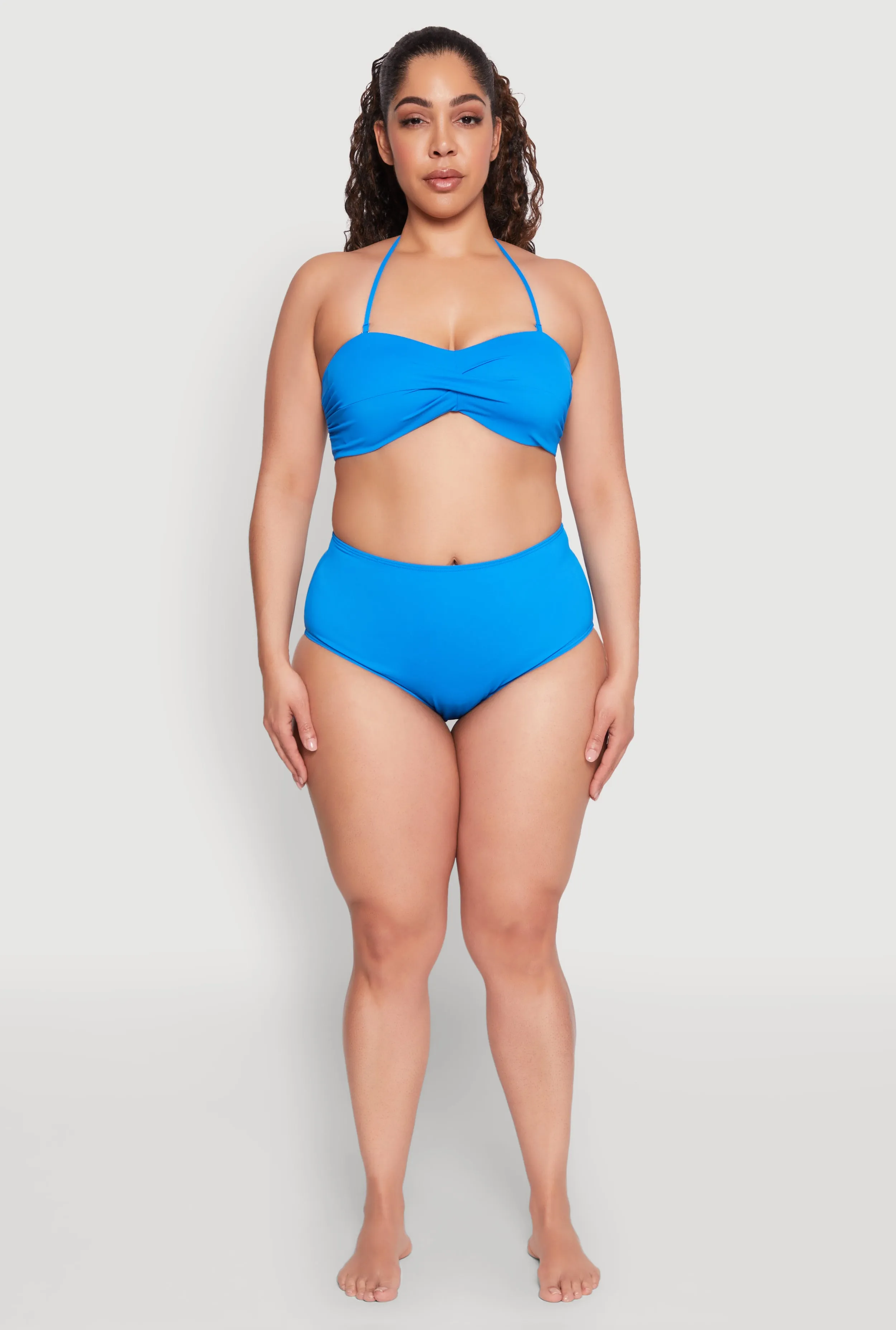 Quick Release Clasps Rash Free Fabric Plus Size Swim High Waist Bikini Bottoms