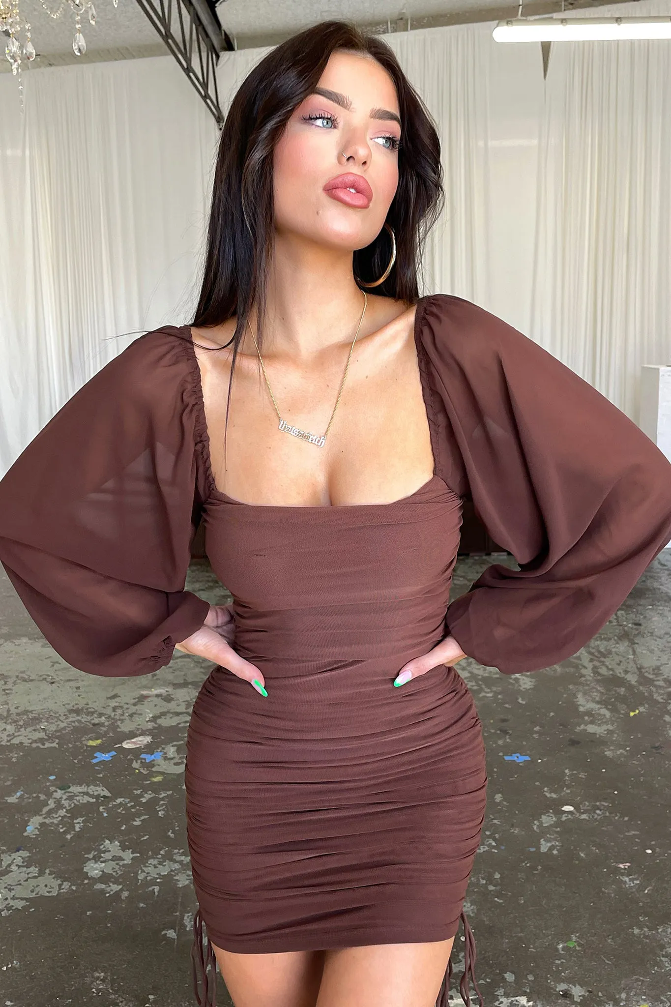 Lorde Dress - Brown On The Go Look Easy-to-wear mini gown