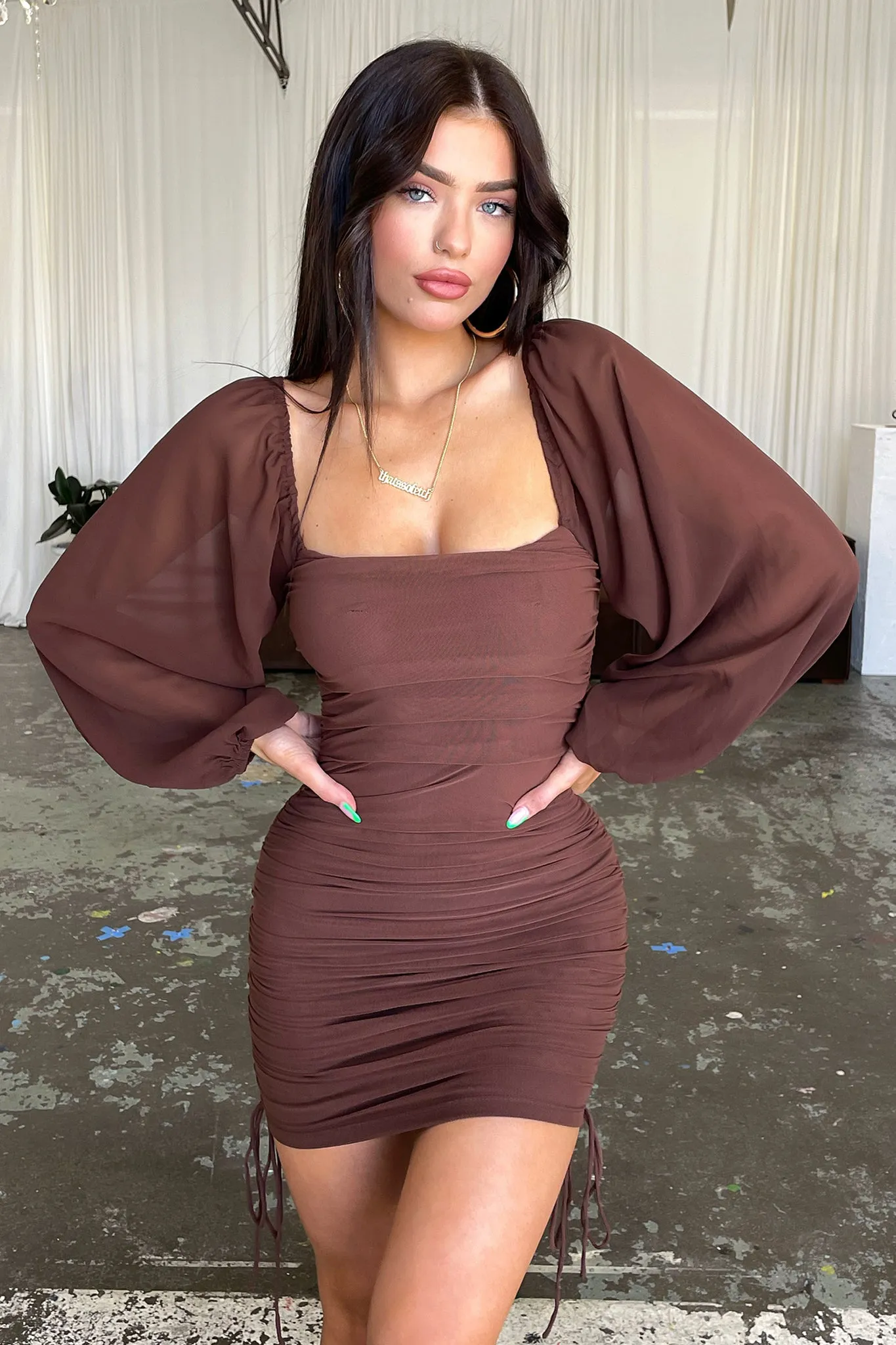 Lorde Dress - Brown Trendy Charm Boho Look
