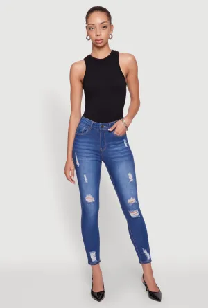 WAX Distressed Frayed Skinny Jeans Trend Neutral