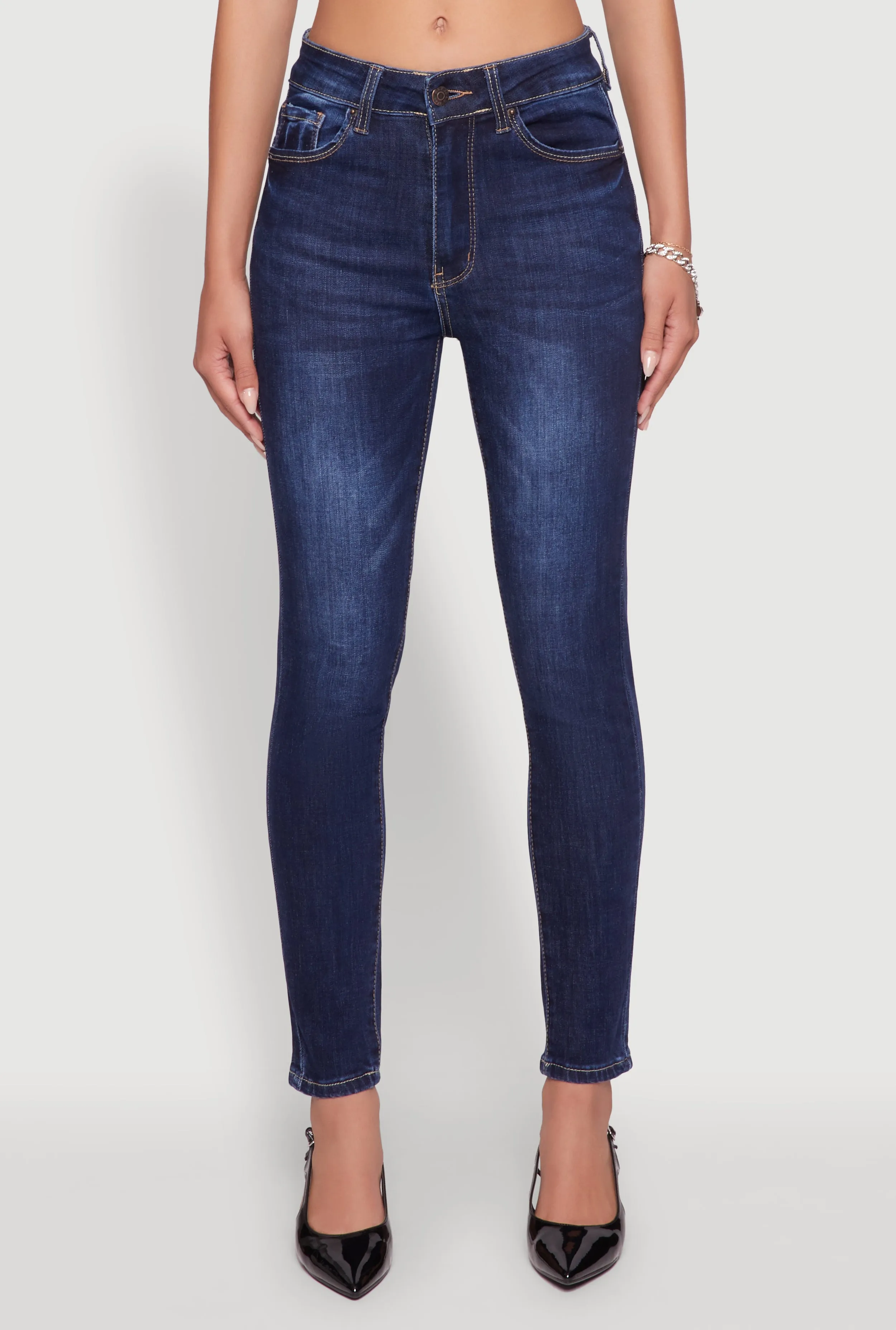 WAX Five Pocket Solid Skinny Jeans Favorite Basic Match With All