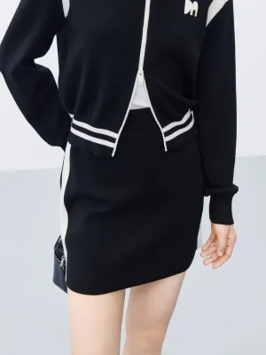 Wool Blend Contrast Skirt Romantic Vibe Minimal Vibes