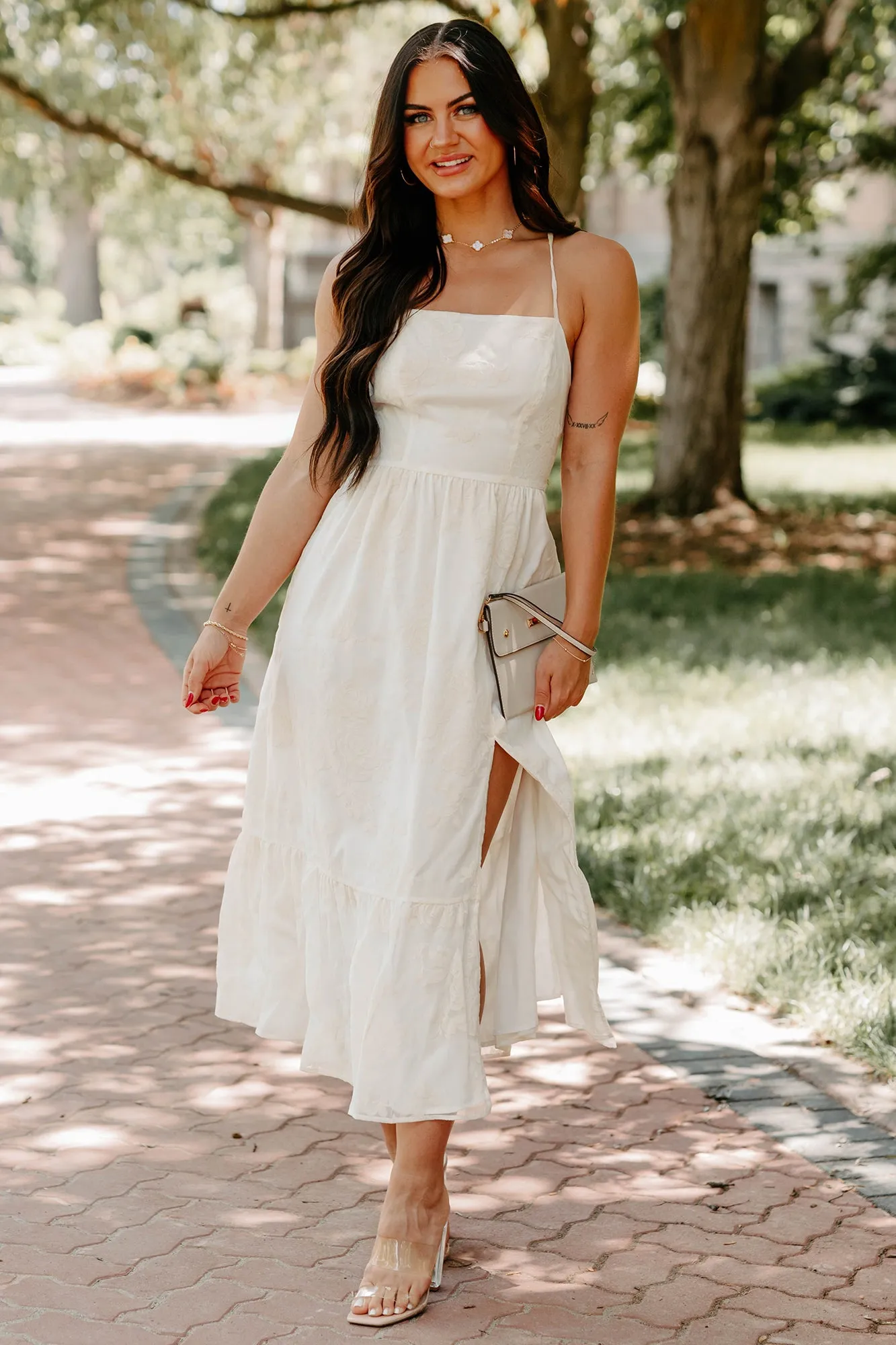 Ocean Arch Soul Full Of Sunshine Floral Maxi Dress (Ivory)
