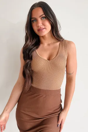 Cozy Relax True Fascination Ribbed Metallic Lurex Bodysuit (Gold)