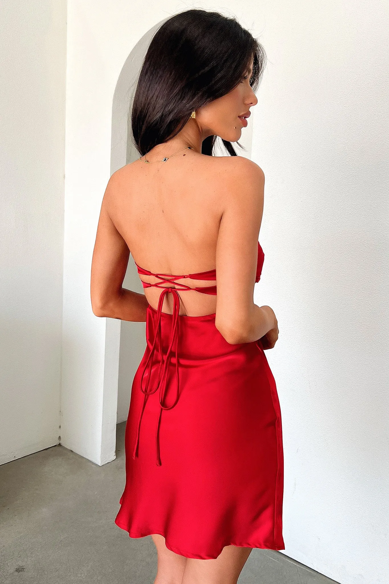 Hope Strapless Mini Dress - Red Ventilated Underarm Panels