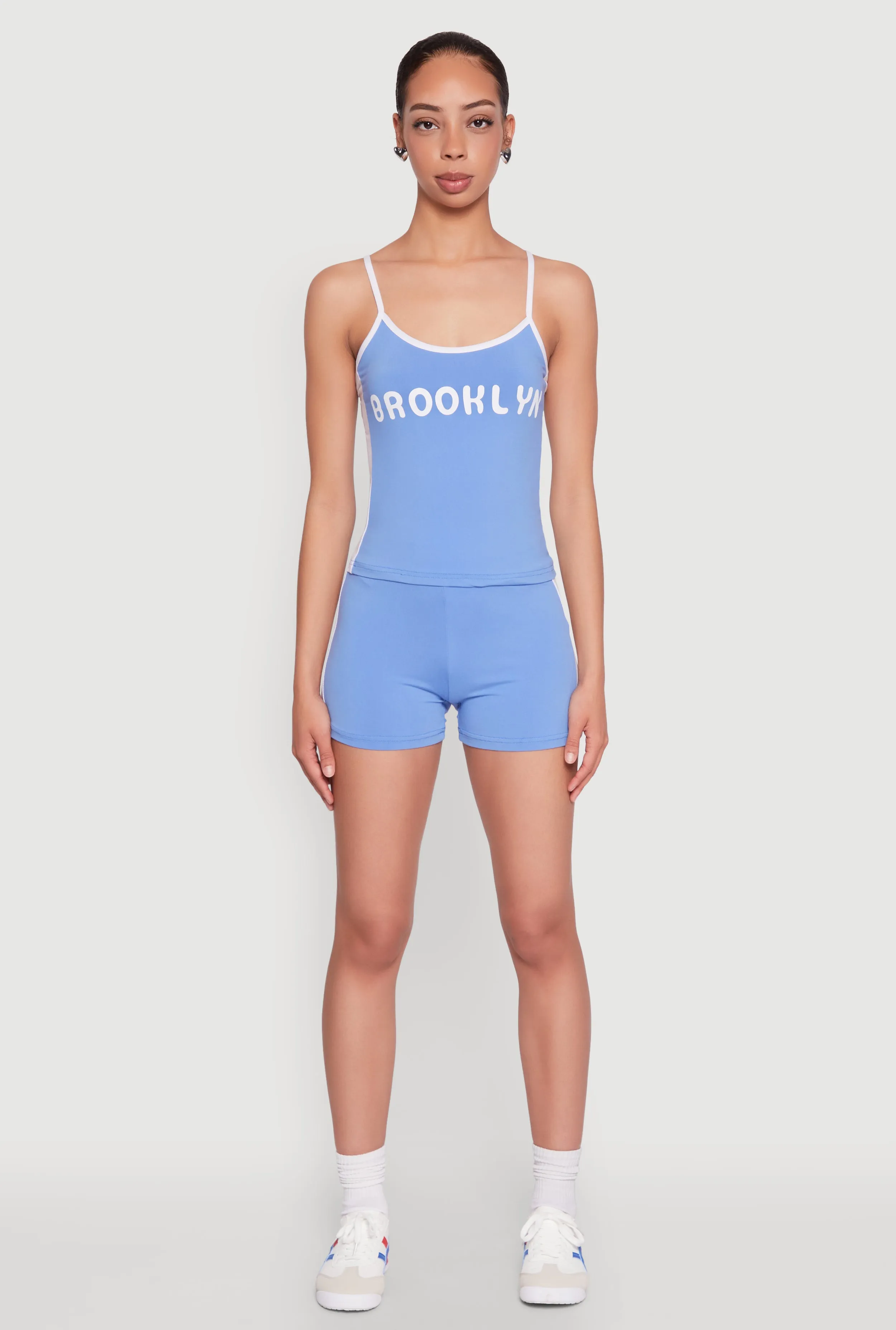 Mesh Lining Energy - Saving Contrast Trim Brooklyn Graphic Cami
