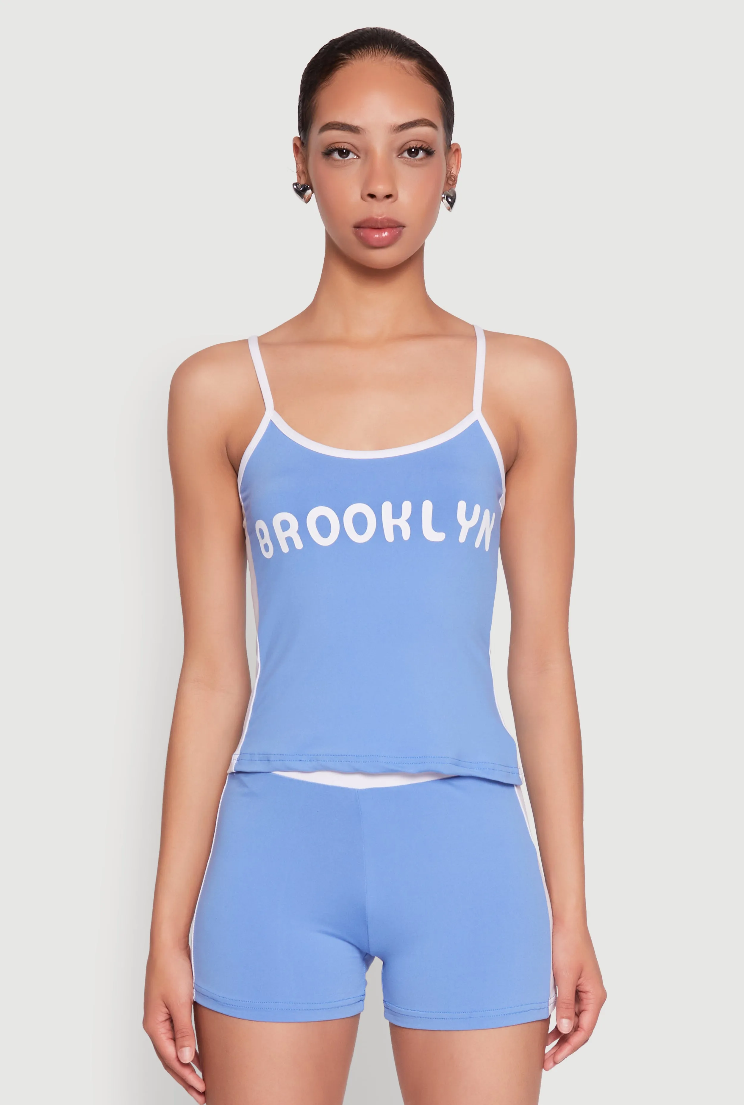 Contrast Trim Brooklyn Graphic Cami Weather - resistant