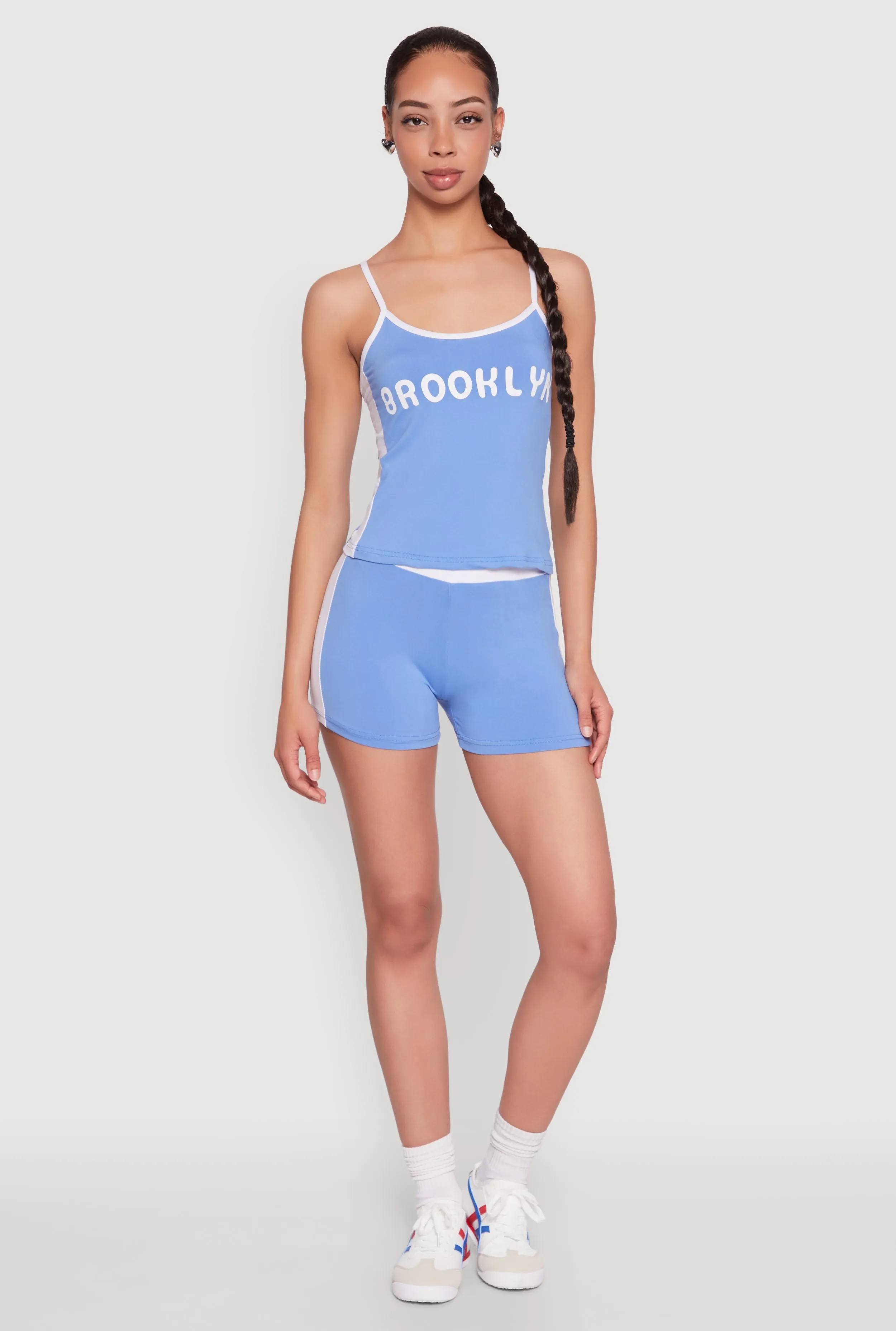 Contrast Trim Brooklyn Graphic Cami Flexibility - provided UV protection layer