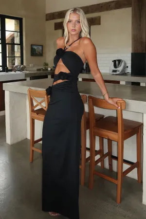 Mist Path Ramsey Cut Out Maxi Dress - Black