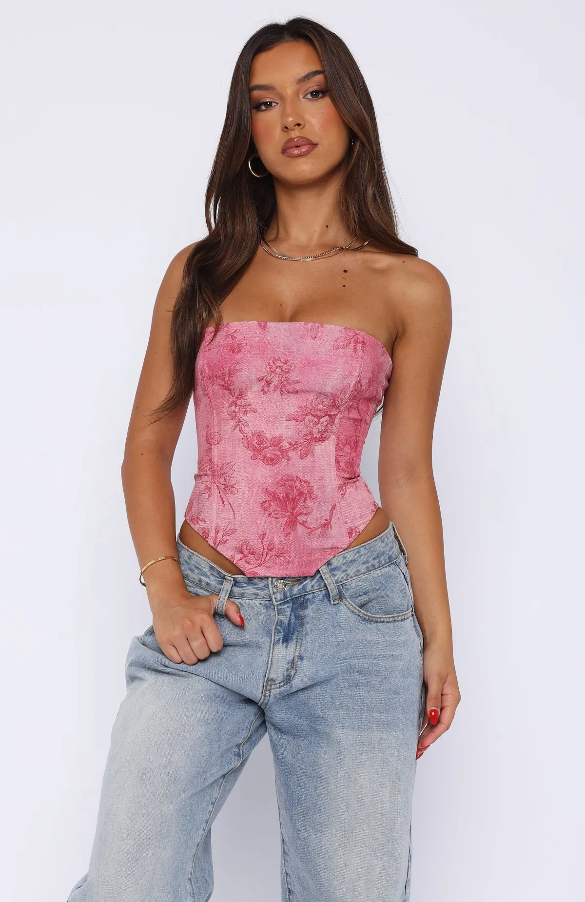 EcoCertified Textile Let It Go Strapless Bustier Fuchsia Orchid