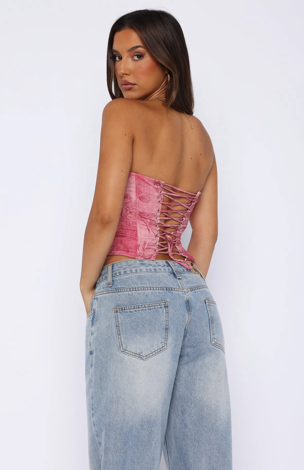 Low Profile Seaming Let It Go Strapless Bustier Fuchsia Orchid