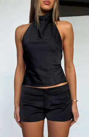 Eye-catching Design Time Passes Mini Shorts Black