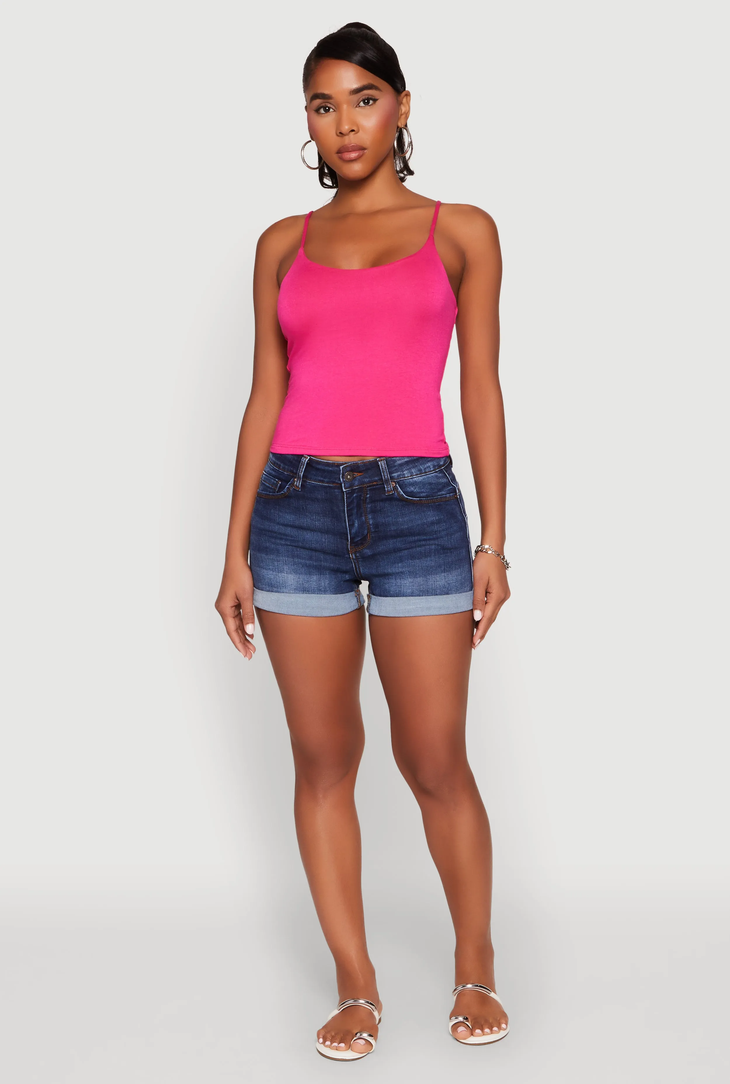 Double Layered Cropped Cami Wrinkle resistant fabric